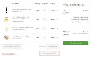 Carrello shop online ecommerce